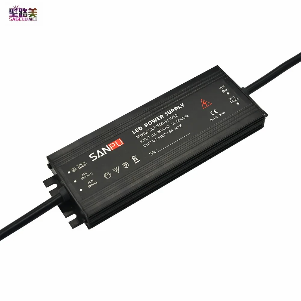 Imagem -03 - Fonte de Alimentação Led Ultrafina à Prova Dágua Ip68 Ac110v220v para Dc12v Dc24v Transformador 60w 100w 120w 150w 200w 250w 300w Driver de Led