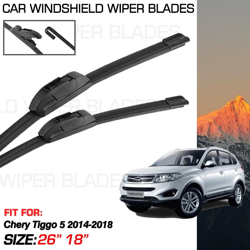 2x Car Wiper Blades For Chery Tiggo 5 Chery Grand Tiggo Cowin X5 DR6 EVO6 2014-2018 2017 2016 Accessorie Windshield Washer Brush