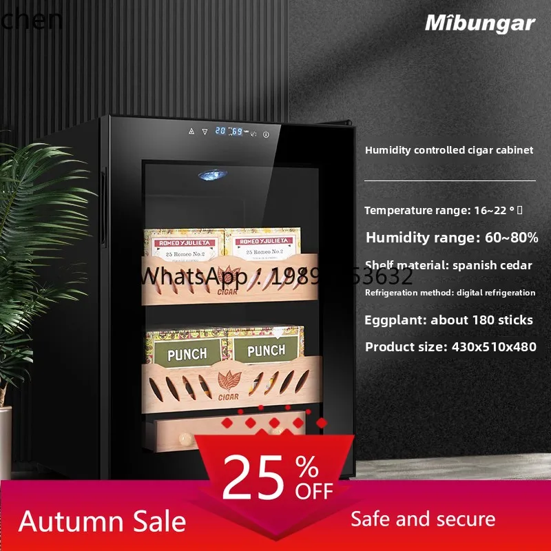 

temperature and humidity mini moisturizing cabinet electronic red wine cigar temperature control wet box cedar wooden frame