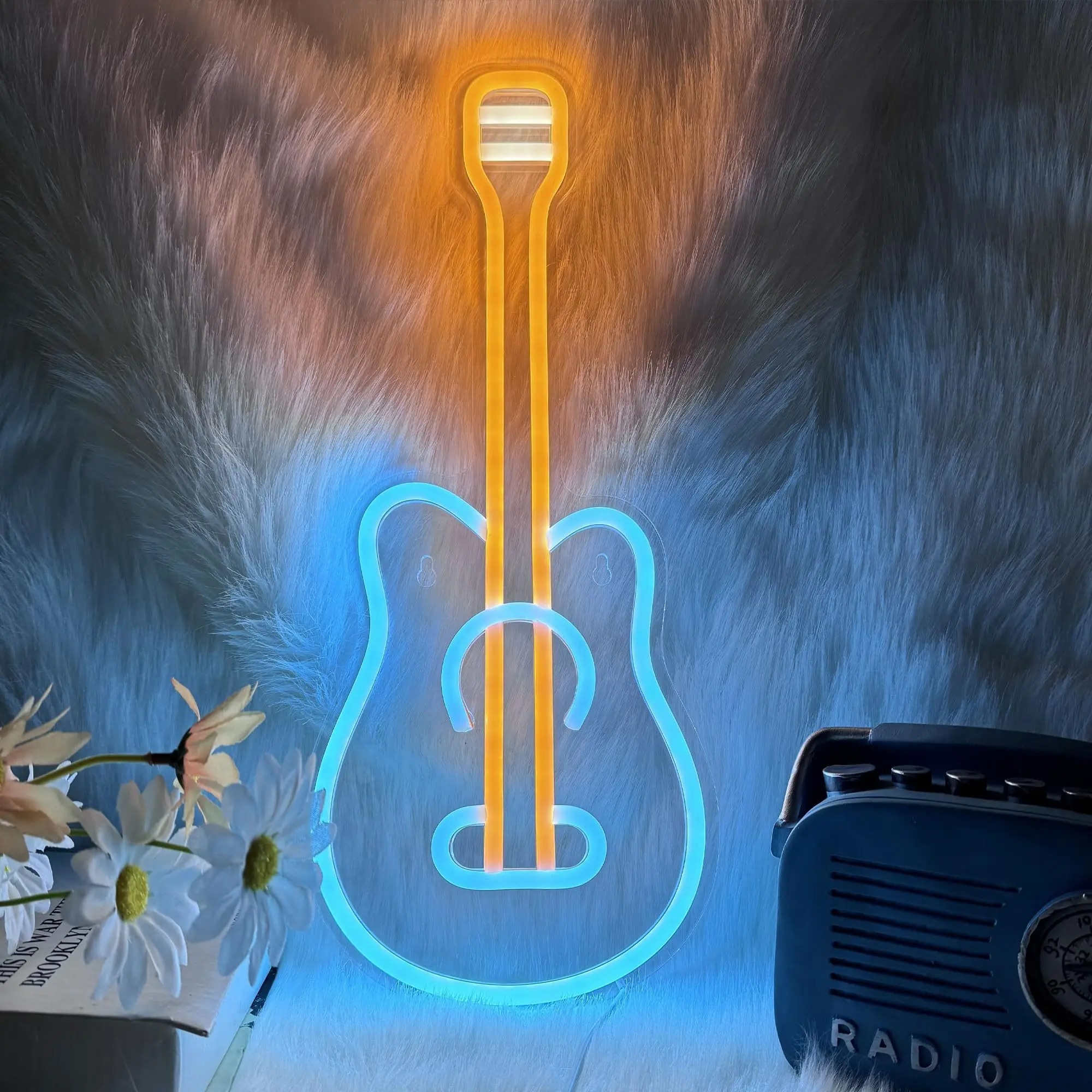 

Guitar LED Neon, USB Powered Dimmable LED Neon, Suitable for Music Rooms, Game Rooms, Party Wall Decorations