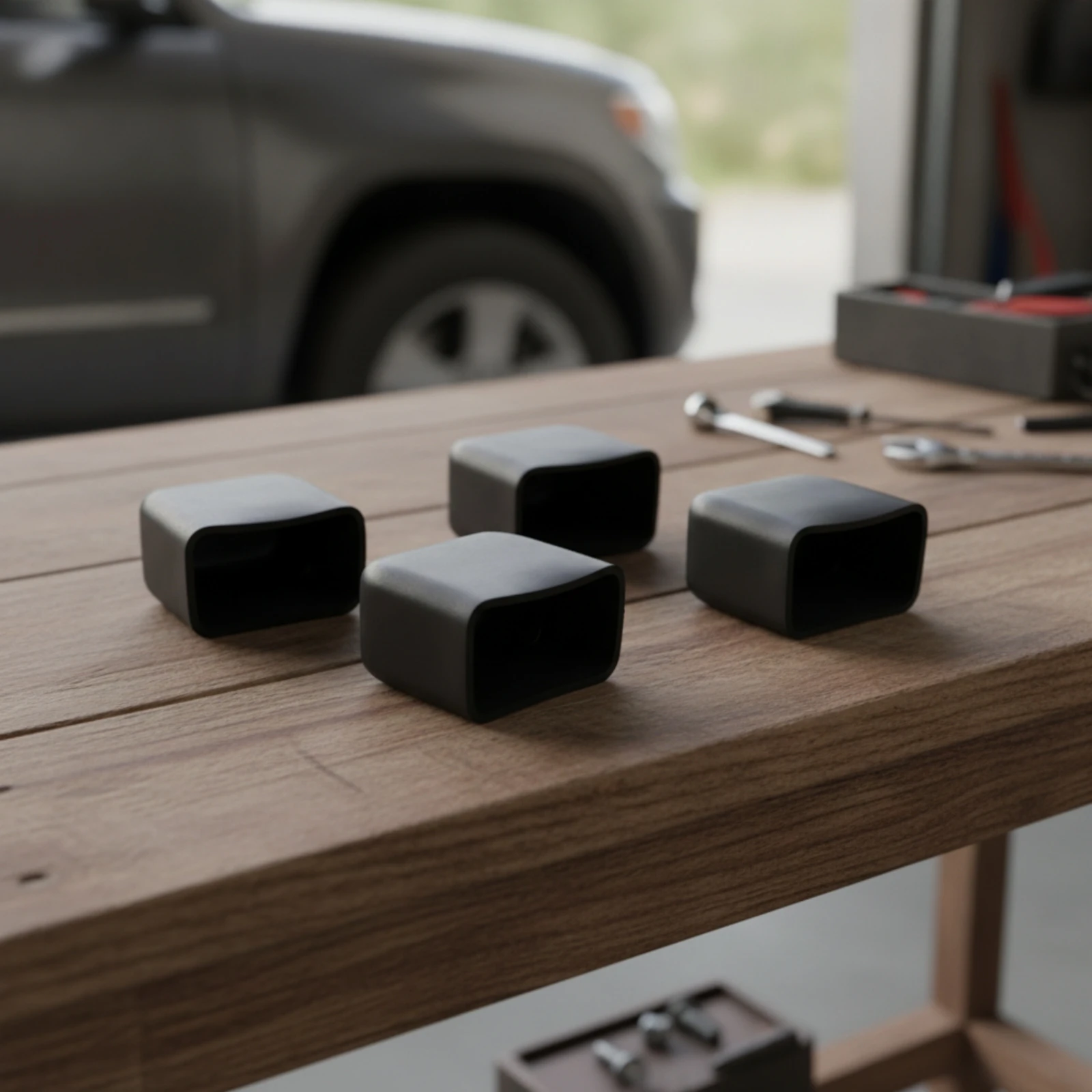 4 Pieces Cross Bar End Cap Rectangular Protective Plug Plugs Matte Accessories Pliable for Luggage Rack view 2