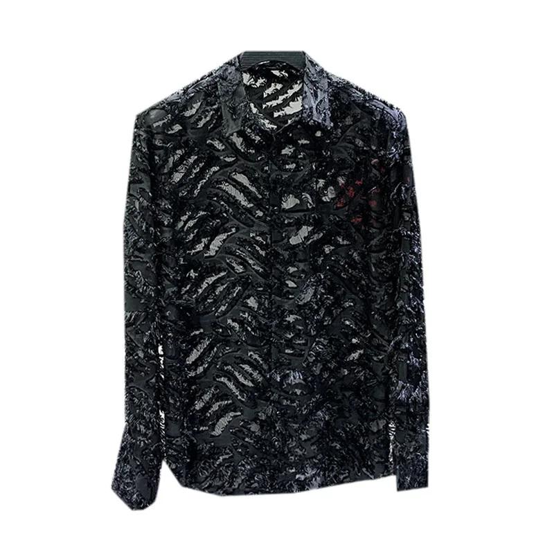 PFHQ Sexless 2023 Fashion Men\'s Clothing Elegant Tassel Loose Long Sleeve Shirts Thin Trendy Hollow Jackets Tops Original Design