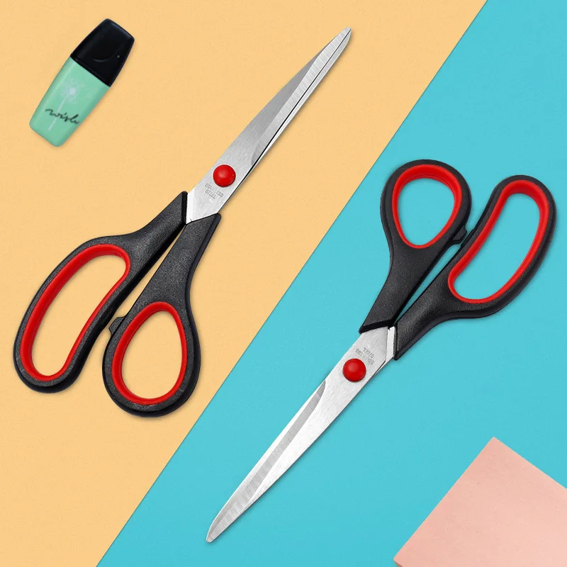 Scissors Rubber Plastic Handle Home Office Scissors Stainless Steel 8 Inch Tailor Scissors Strong and Durable