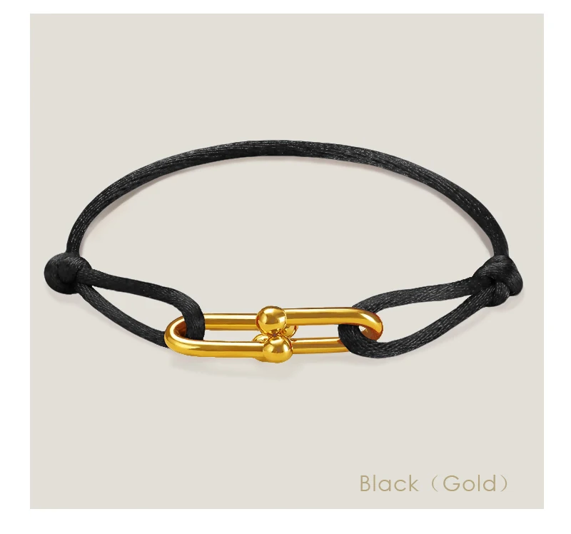 MOONLIGHT Classic Adjustable U-Shape Charm Bracelets for Women High Quality Silk Rope Bracelet Female Jewelry Gifts Wholesale