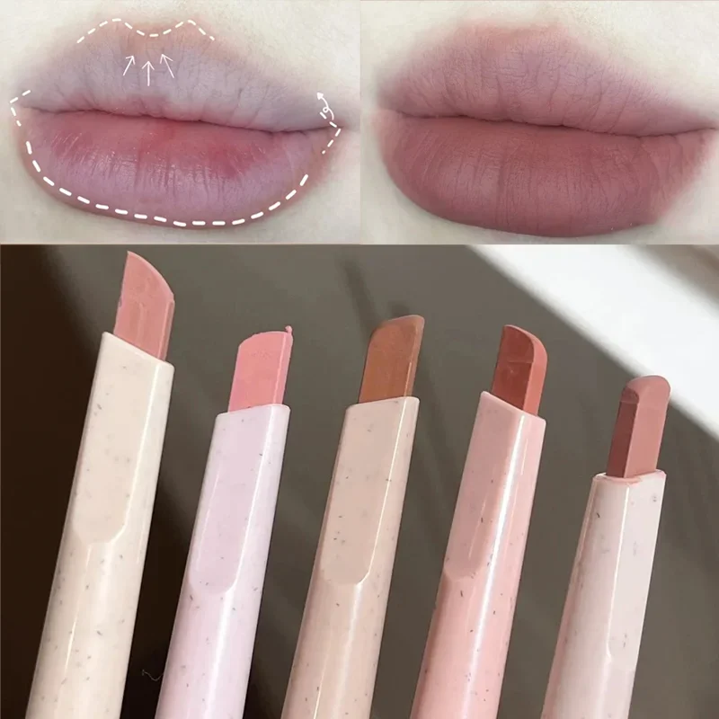 Matte Contour Lip Liner 5สีกันน้ำยาวนานอวบกำมะหยี่ลิปสติกธรรมชาติ Outline ริมฝีปากปากกาแต่งหน้าเครื่องสำอางค์