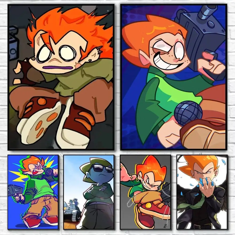 pico  friday night funkin  Cool Game  Anime Character Poster HD Print Wall Art Home Decor