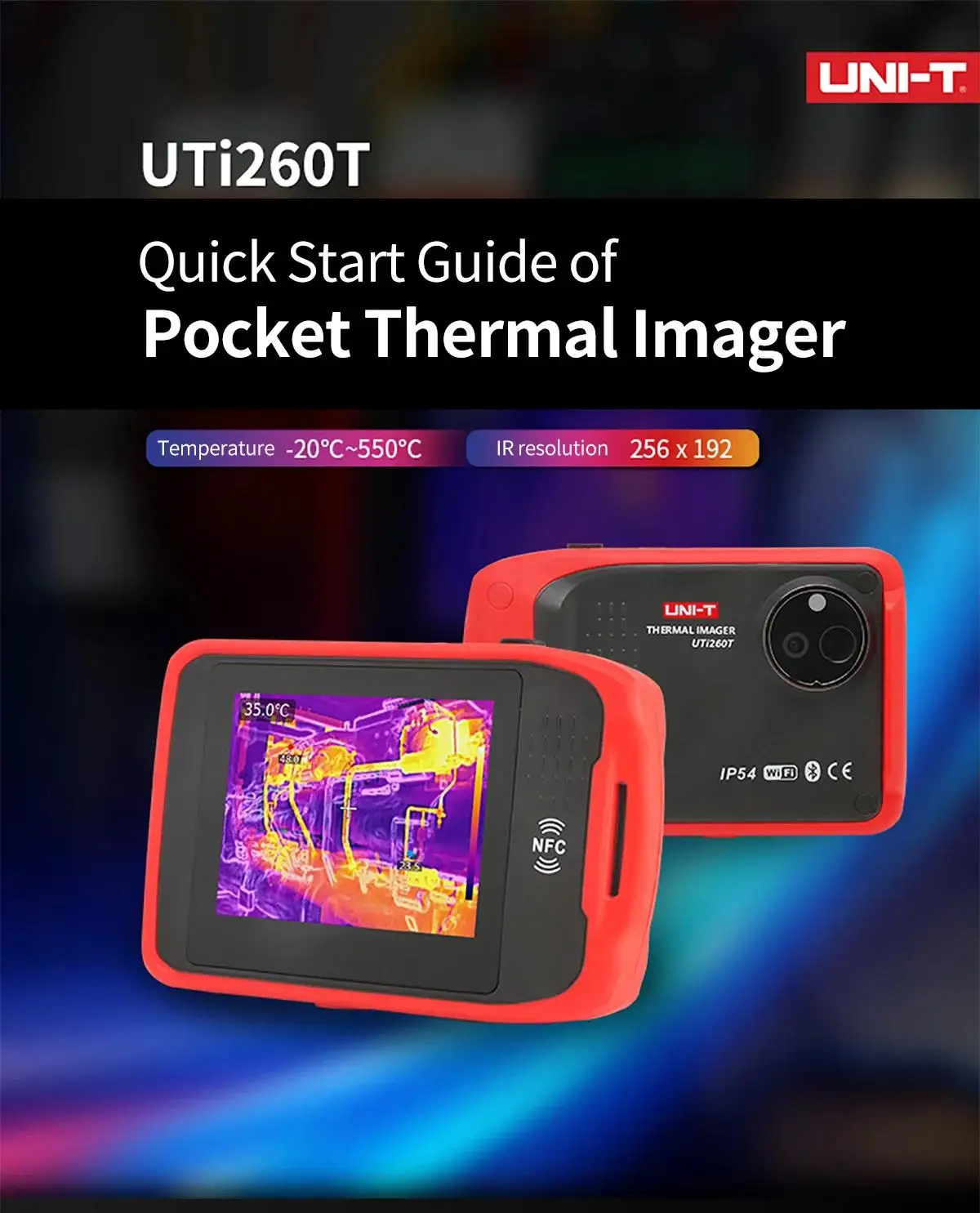 Imagem -02 - Uni-t Uti260t Bolso Termovisor 256x192 Ncv Bluetooth Câmera Termográfica Câmera Térmica Infravermelha para Reparo de Circuito Pcb