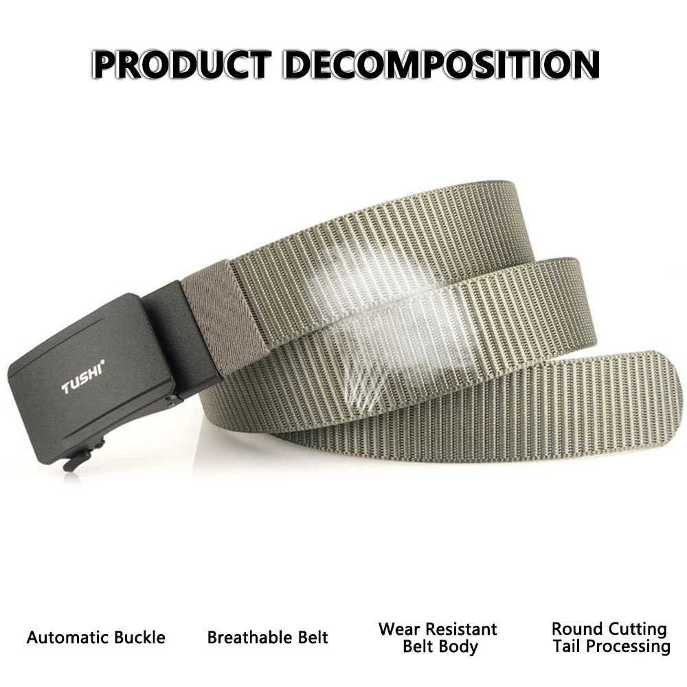 TUSHI Neuer Automatischer Schnallengürtel Leichter Komfortabler Nylon-Militärgürtel Outdoor-Jagd Multifunktionaler Taktischer Gürtel Canvas Herrengürtel – Detail 10