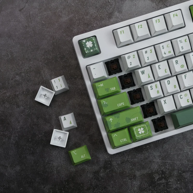 143 Keys/set Clover Kingdom Keycap 5 Sides Dye Sublimation PBT Keycaps For 61 64 68 84 87 980 104 HHKB Cherry Profile Key Caps