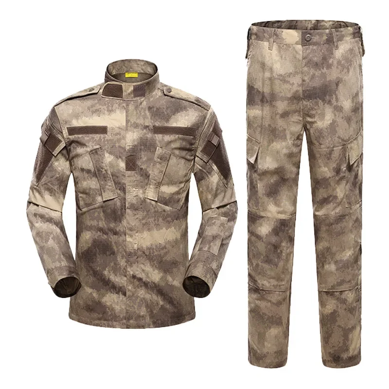 Camouflage Men Tactical BDU Uniform Airsoft Sniper Training Clothing Camo Hiking Hunting Clothes Combat Suit Shirt Pants Set