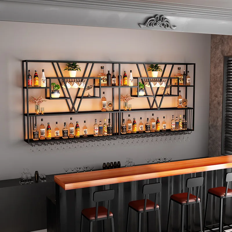 

Wrought iron wall wall hanging rack, rack, cabinet hanging display rack, wine bottle ornament, bar counter creati