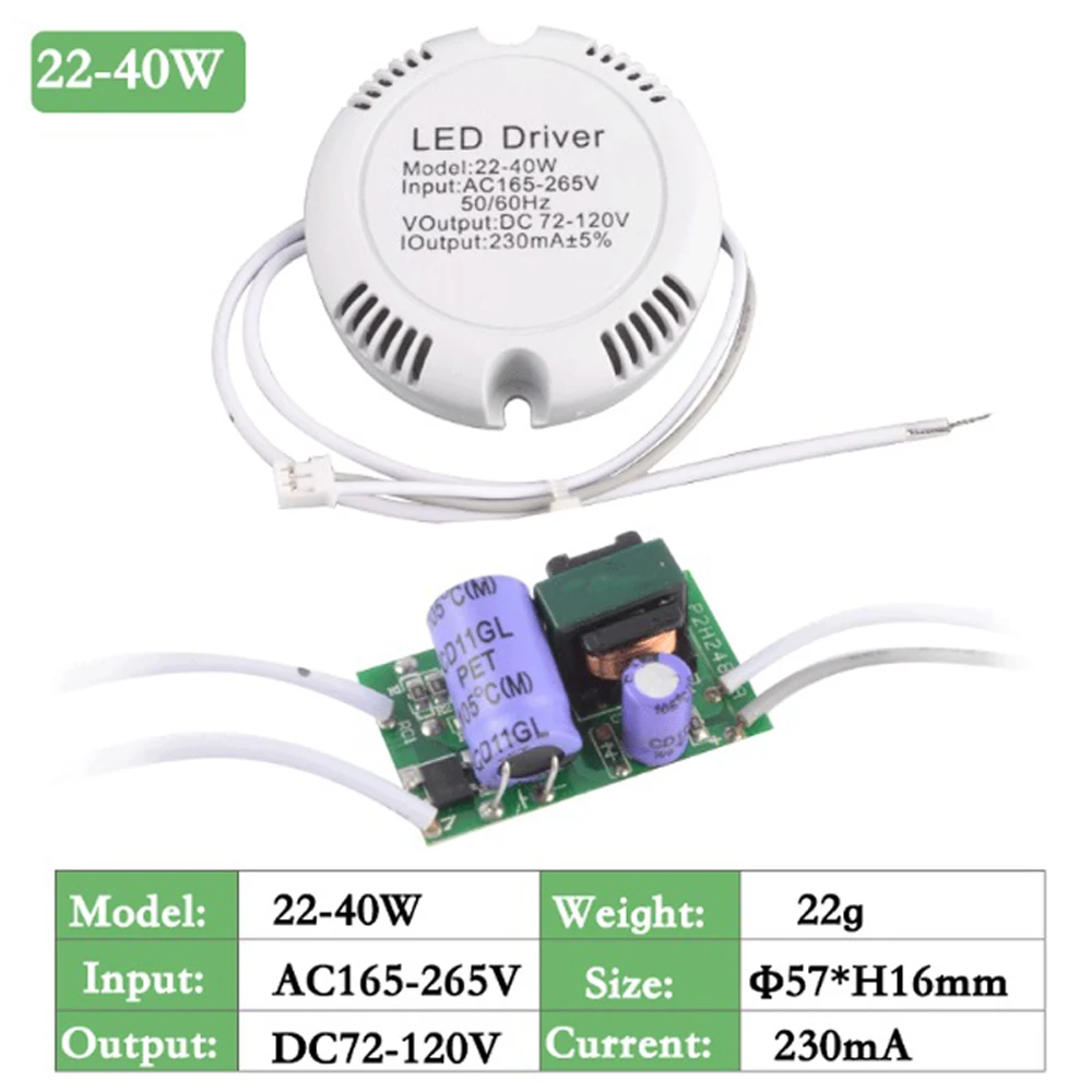 25W 40W LED Driver Ceiling Driver 220V Round/Square Driver Lighting Transform Unisolated Power Supply for LED Downlights Lights