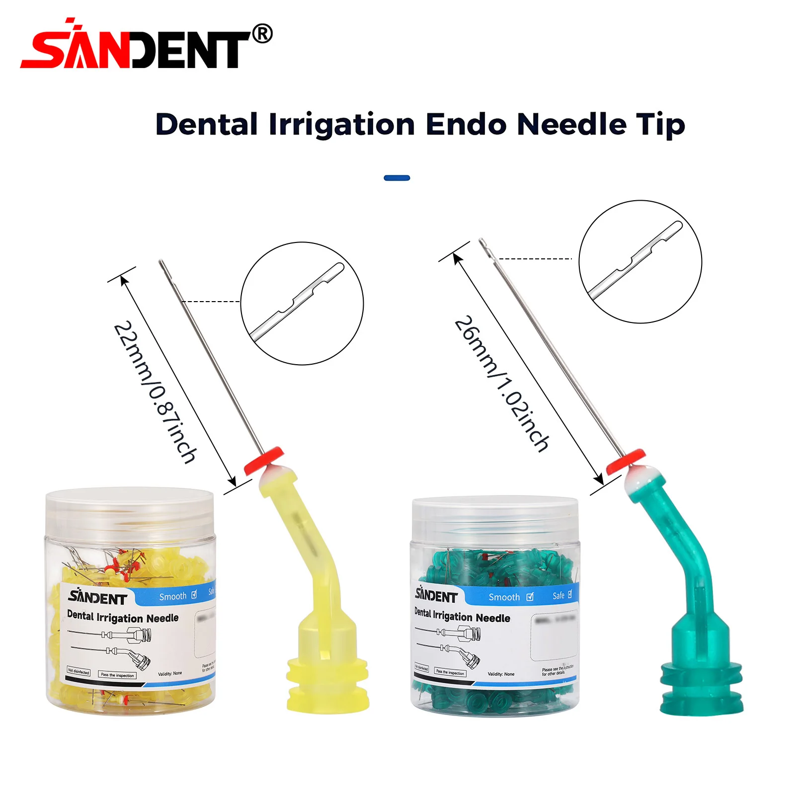 100pcs Dental Aspirator Endo Irrigation Needle Disposable SyringTip 2 Sides Hole Root Canal Clean Rinsing Tips 30GA