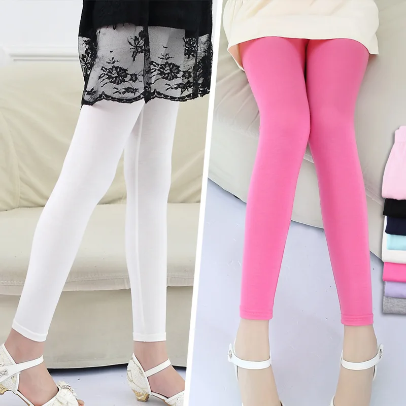 Summer Girls Leggings Candy Color Children\'s Pants  Dance Pants For Girl High Elasticity Baby Trausers Teenager Clothing 8 10 12