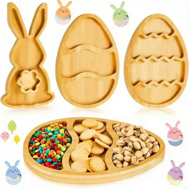 

Sturdy Rabbit Serving Tray Featuring Lovely Easter Rabbit Designs for Kitchen Storage and Presentation B03E
