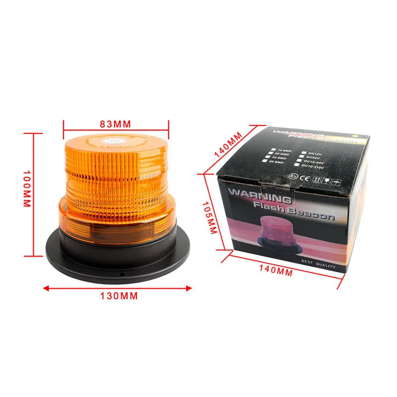 KOOJN LED Forklift School Bus Airport Yellow Light Explosion Warning Light 12/24V Universal with Strong Magnetic Waterproof