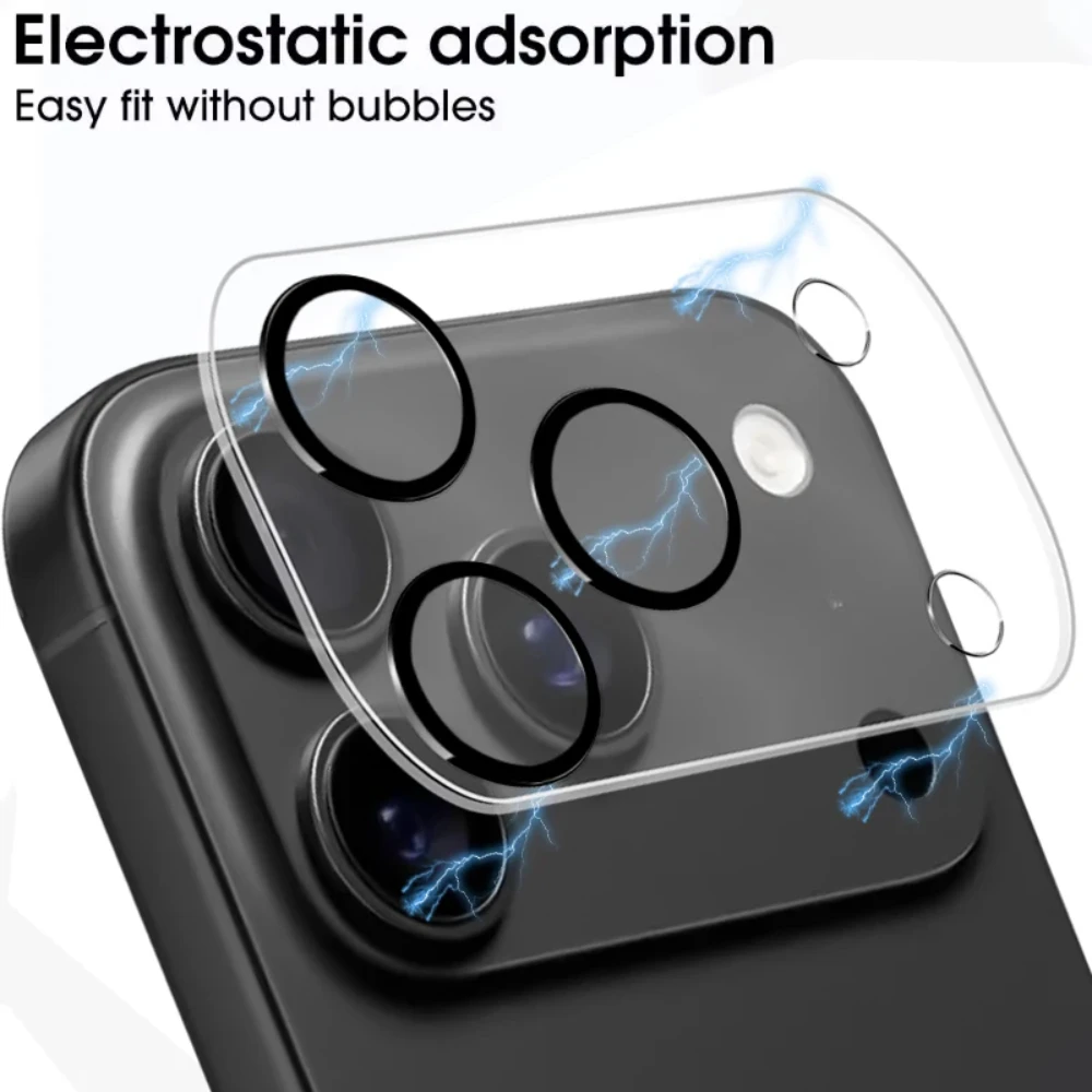 NNBILI 4 قطعة حامي عدسة الكاميرا الزجاج آيفون 17 برو ماكس 17 كاميرا الهواء زجاج واقي مقاومة للخدش مقاومة للكسر