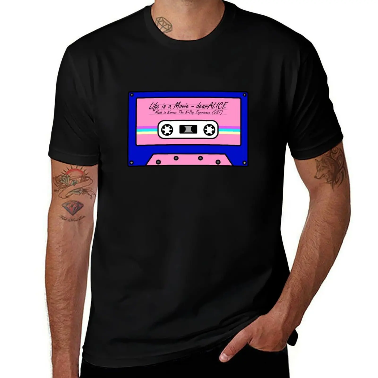 

dearALICE Life is a Movie Cassette Tape T-Shirt anime figures graphic tee shirt tees luxury clothes men