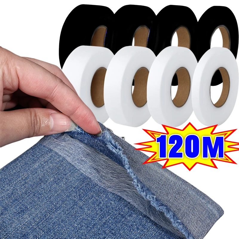 120/60M Double-side Interlining Adhesive Fabric Cloth Apparel Iron On Hem Tape Edge Shorten Pants Household DIY Sewing Supplies