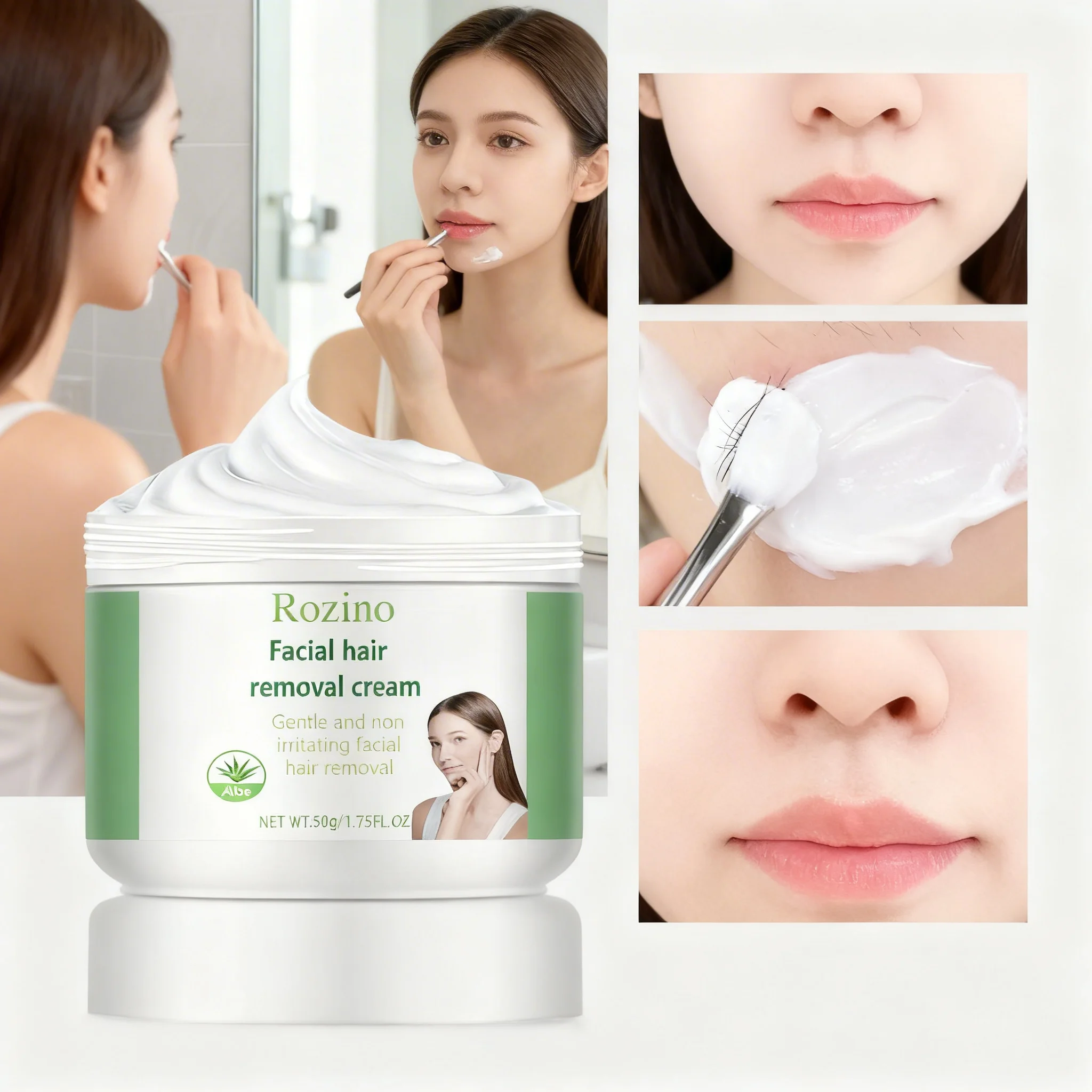 

Rozino Lip Hair Removal Cream Suitable For The Whole Body Gentle Removes Fine Mustache Underarm Hair And Leg Hair Non-irritating