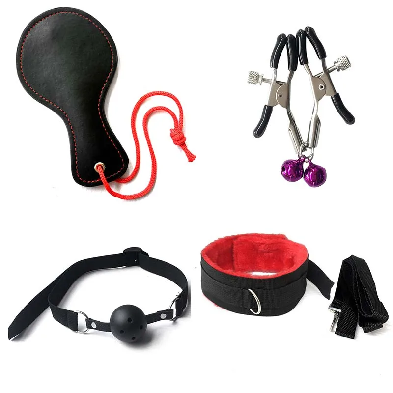 Erotic BDSM Kits for Couples - Sex Bondage Set with Handcuffs Gag Whip Nipple Clamps Anal Butt Plug Tail - Adult Toys for Women - Image 5