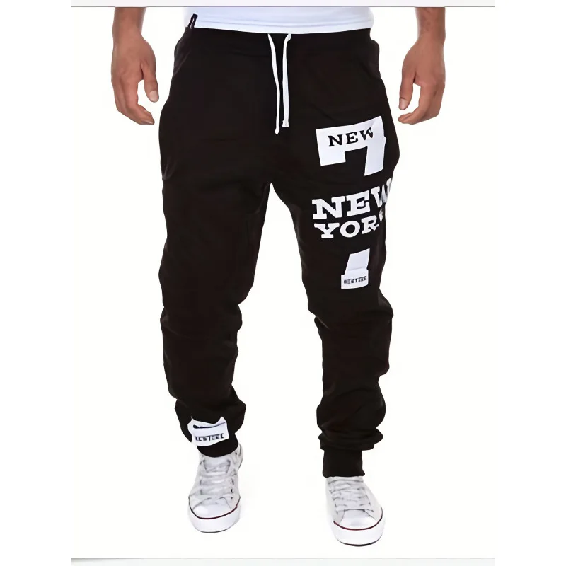 

NY Print Sport Pants Alphabet Letter Sporty Trousers Straight Leg Casual Men's Fashion Spring Season Neutral Gender