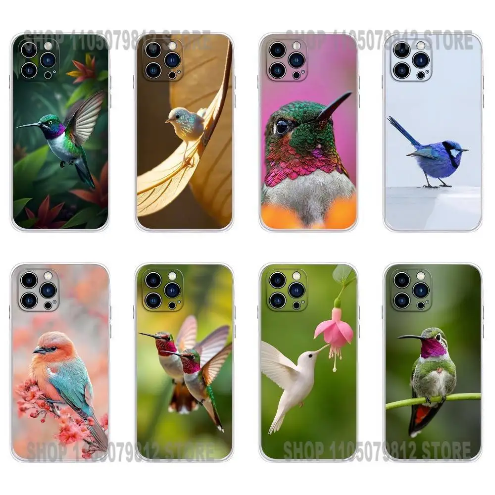 

H-Humming birdS Phone Case For iPhone 17,16,15,14,13,12,11 X,Plus,Pro,Max,XR,Plus,E,Mini Transparent Soft Cover