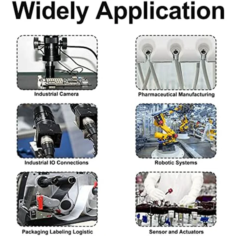 

-PQWN M12 4 Pin Male And Female Receptacle Panel Aviation Wire Connector 12Mm Industrial Circular Connector, IP67 Black + Silver