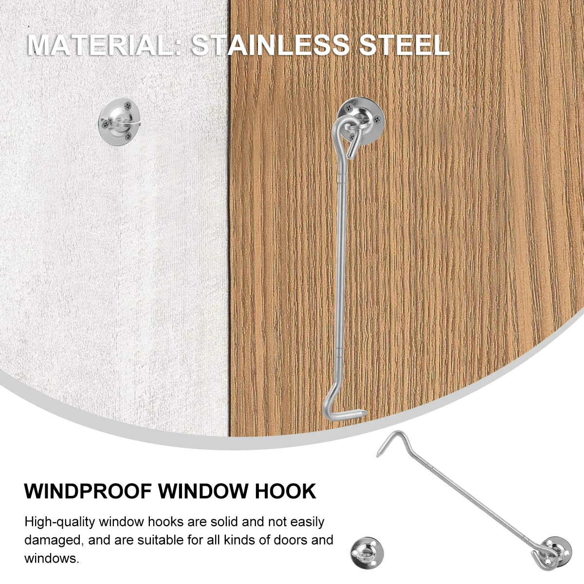 

2 шт., ветрозащитный оконный крючок из нержавеющей стали, стеклянный зажим, старомодный замок, полированный дверной крючок, простой дизайн, крючок