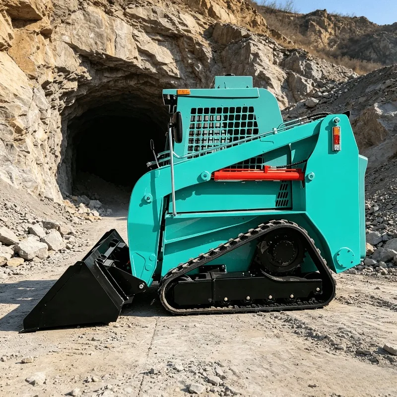 Crawler Skid Steer Loader Compact Track Loader Earthmoving Machinery with Bucket for Construction Material Handling Work Use