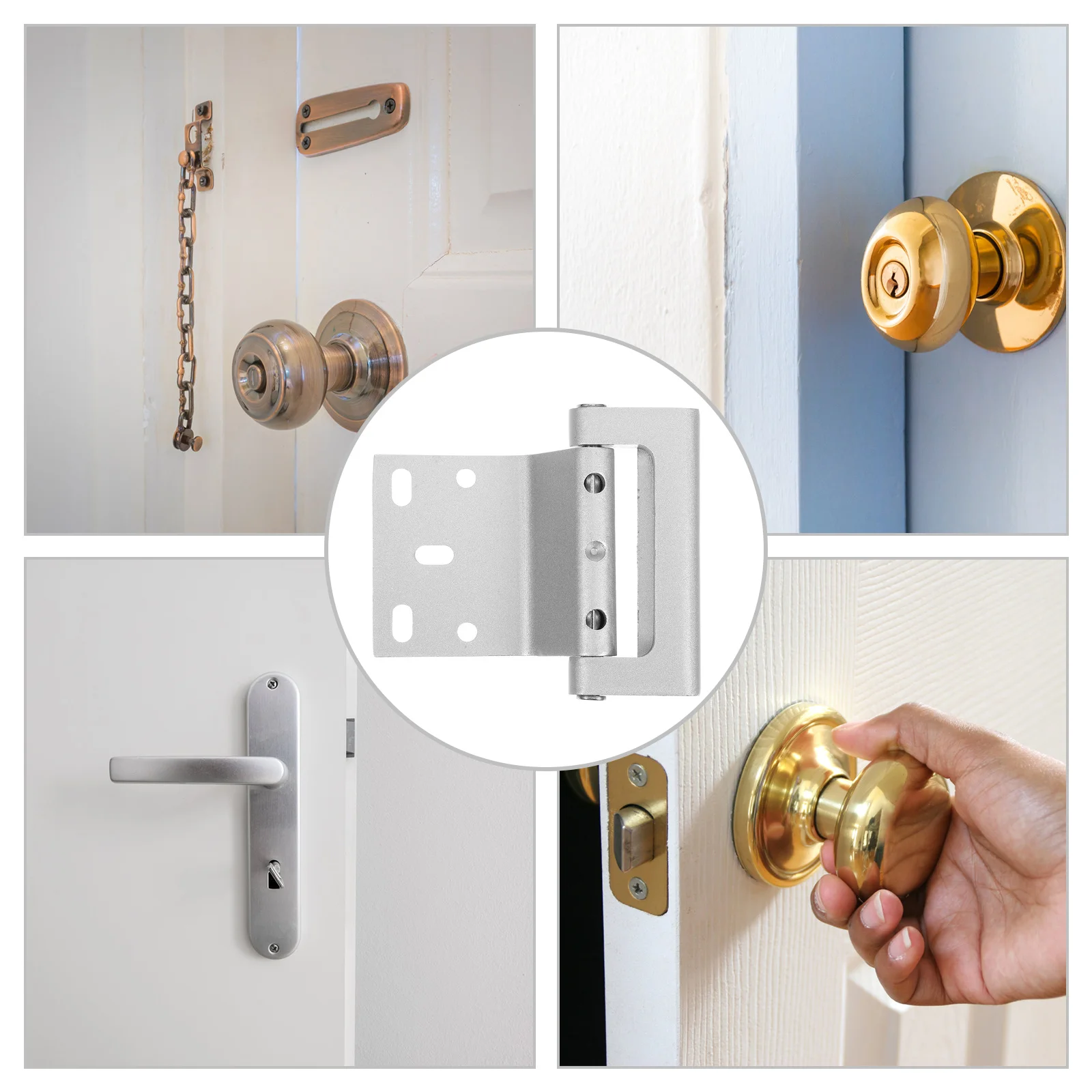 

Security Door Lock Childproof Aluminum Alloy Chain Lock for Inside Front Door Safety Reinforcement Easy Install Bedroom