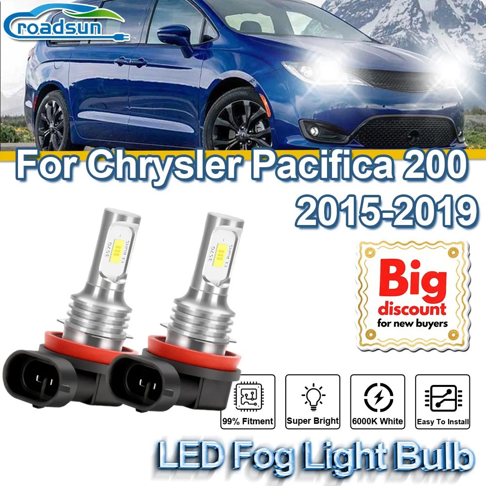 

ROADSUN для Chrysler Pacifica 200 2015 2016 2017 2018 2019 Canbus светодиодные противотуманные фары Plug and Play обновление ампулы противотуманных фар