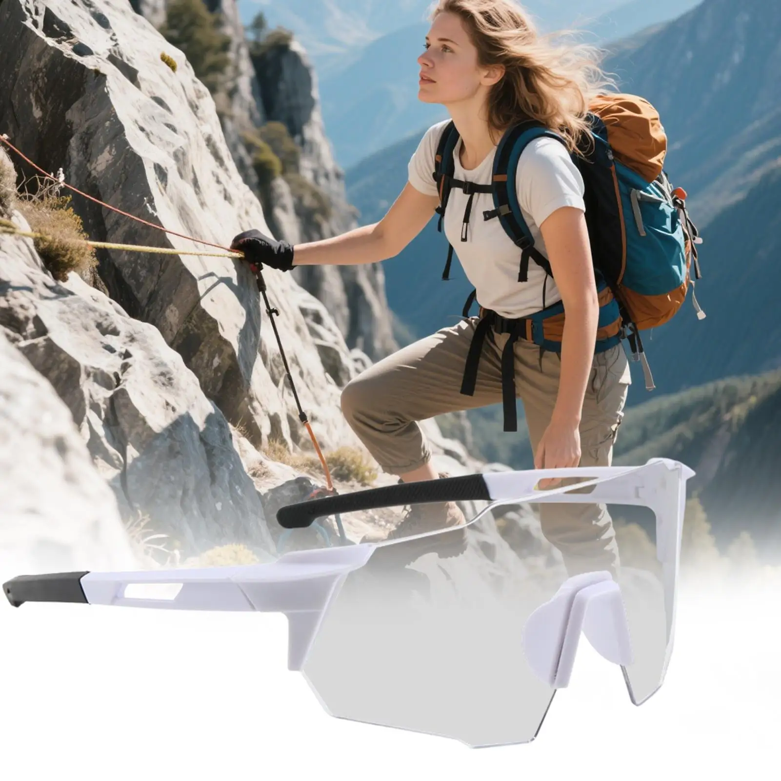 نظارات ركوب الدراجات نظارات شمسية رياضية مستقطبة فوتوكروميك حماية من الأشعة فوق البنفسجية 400 نظارات رياضية آمنة ضد الرياح للقيادة