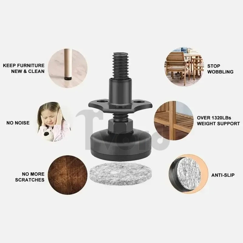 4개 조절식 레벨링 다리, 고강도 강철 보호 가구 다리, 삼각형 소파 다리, 다양한 규격의 가구 다리