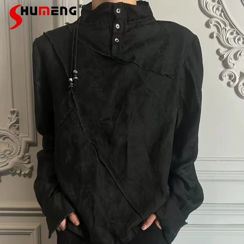 

2026 Men's Women's Spring New Fashion Shirts Personalized Fashion Button Decoration Beaded Shirt Pullover Comfort Handsome Tops