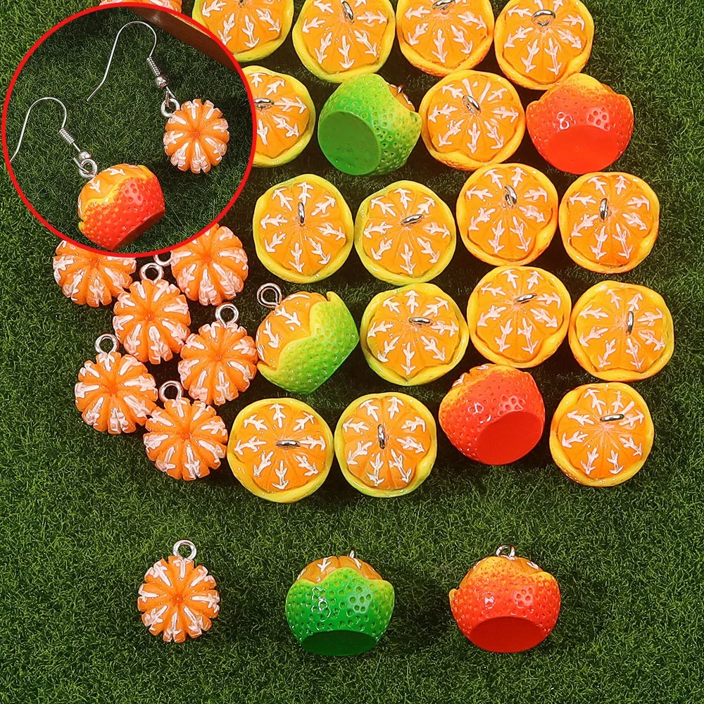 3/11/19pcs Orange Shaped Pendants, DIY Necklaces Earrings,Valentine's Day Thanksgiving Mother's Day Party Decorative Accessories