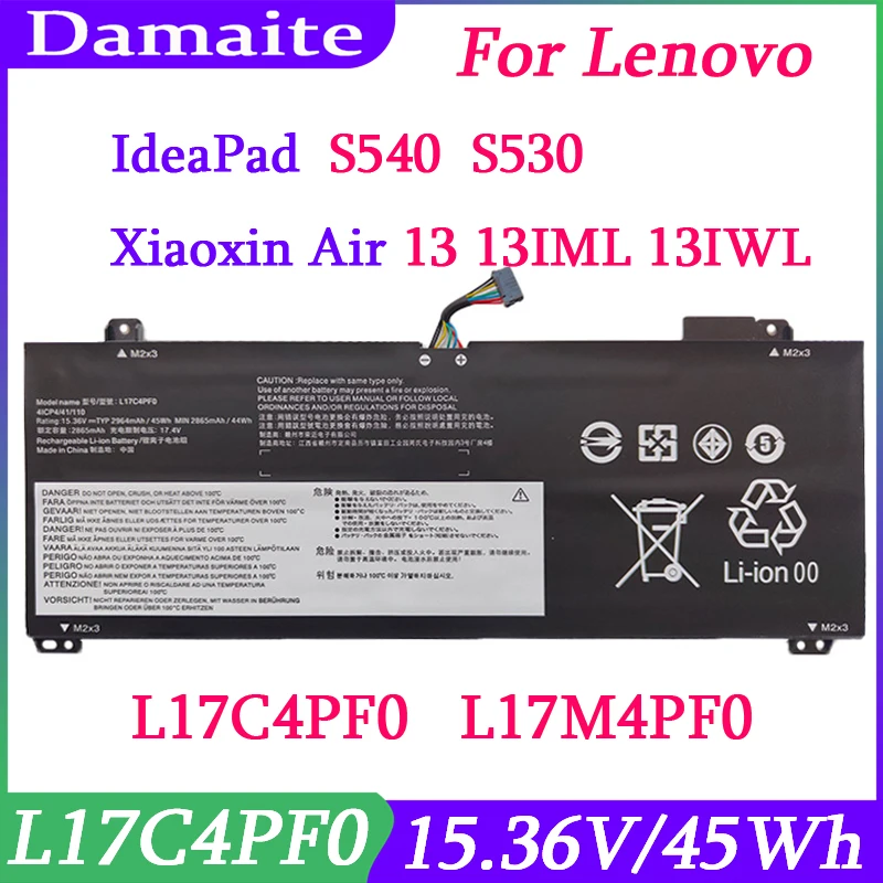 L17C4PF0 L17M4PF0 Laptop Battery For Lenovo IdeaPad S540 S530 S540-14 S530-13IWL For Xiaoxin Air 13 13IML 5B10R38649 15.36V 45Wh