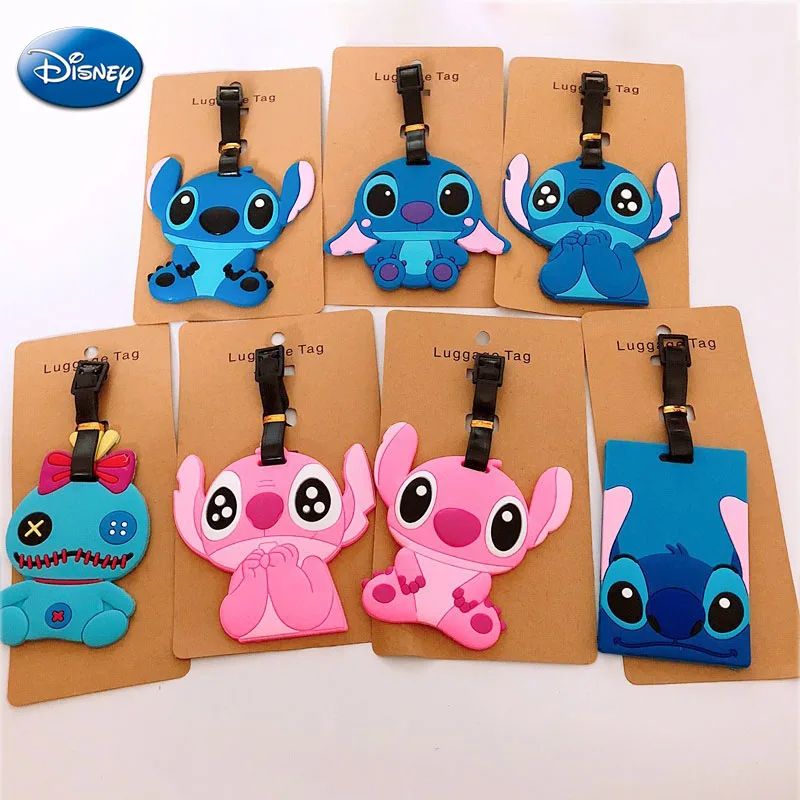 Anime Stitch Luggage Tags Suitcase Bag Travel Tag Cartoon Figure Stitch ID Addres Holder Baggage Boarding Tag Portable Label Toy