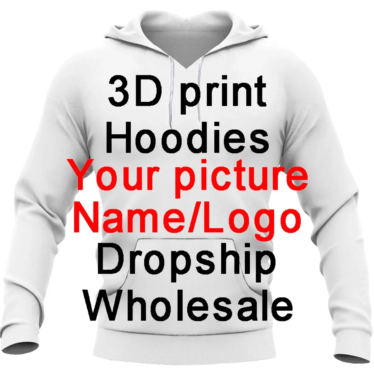 Custom Your Exclusive T Shirt 3D Printed Hoodie For Men Fashion Hip Hop Sweatshirt Tops Kid Zipper Hoodie Pullover