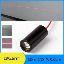 Laser Collimator 650nm Red Line Laser Module D9x21mm 5mW 10mw PMMA Lens Laser Diode Head Industrial Grade APC Driver