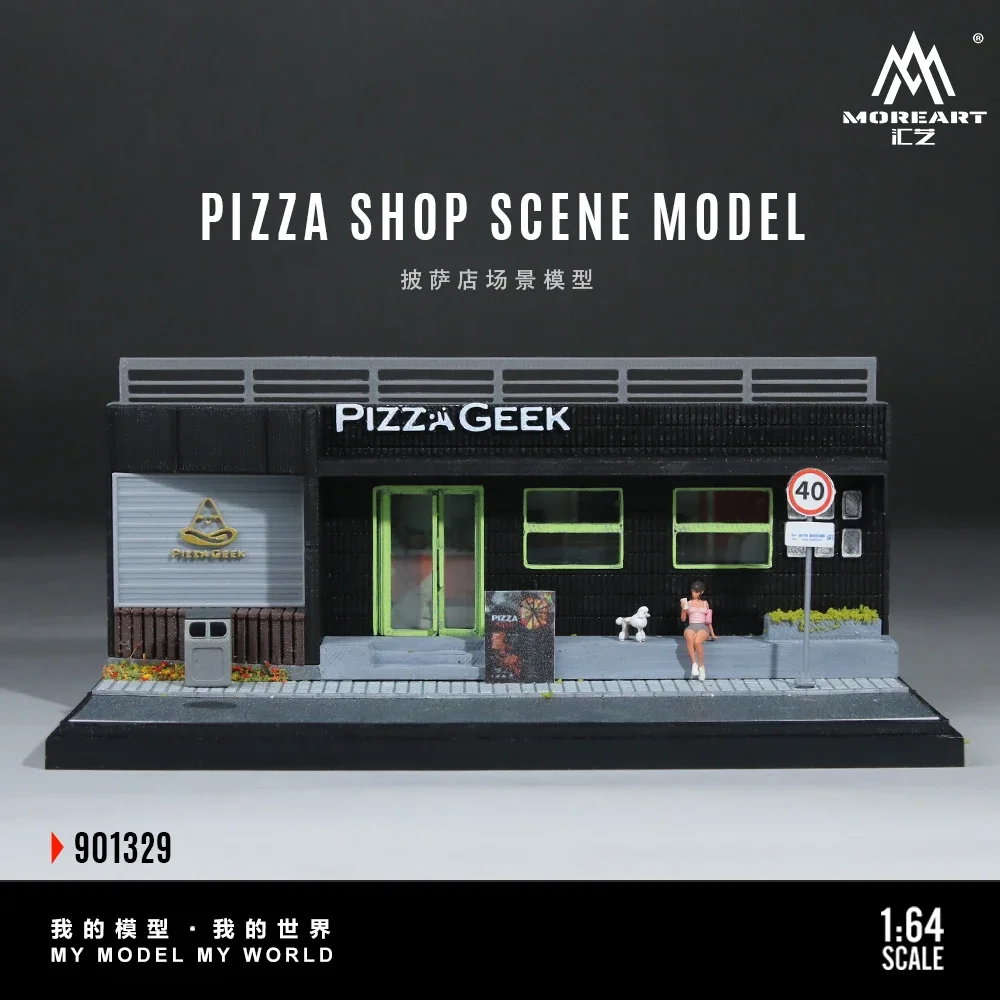 x-t-more-art-1-64-pizza-shop-scene-simulation-model-parking-lot-diorama-for-display-collection-gift