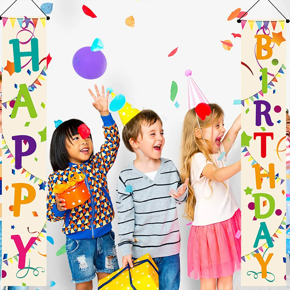 

1Pair Birthday Party Door Curtain Assorted Eye Catching Design Perfect for Celebrations Photo Prop Door Hanging Decor