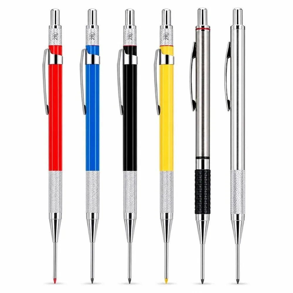 Metal Body 2.0mm Mechanical Pencil Anti-Slip Rubber Grip Deep Hole Deep Hole Marking Pencil 2.0mm Automatic Pencil