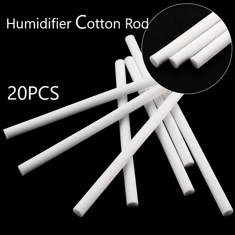 Algodão Rod para máquina de aromaterapia, substituição do umidificador, pode ser cortado, tamanho 7mm e 8mm, 20pcs