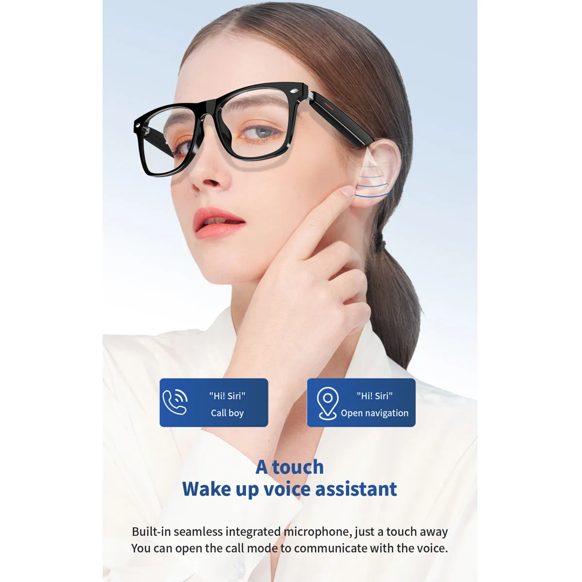 AI Smart Translate Glasses Support Custom Myopia Lens Translate Language Bluetooth Call Music Play Noise Canceling Smart Glasses