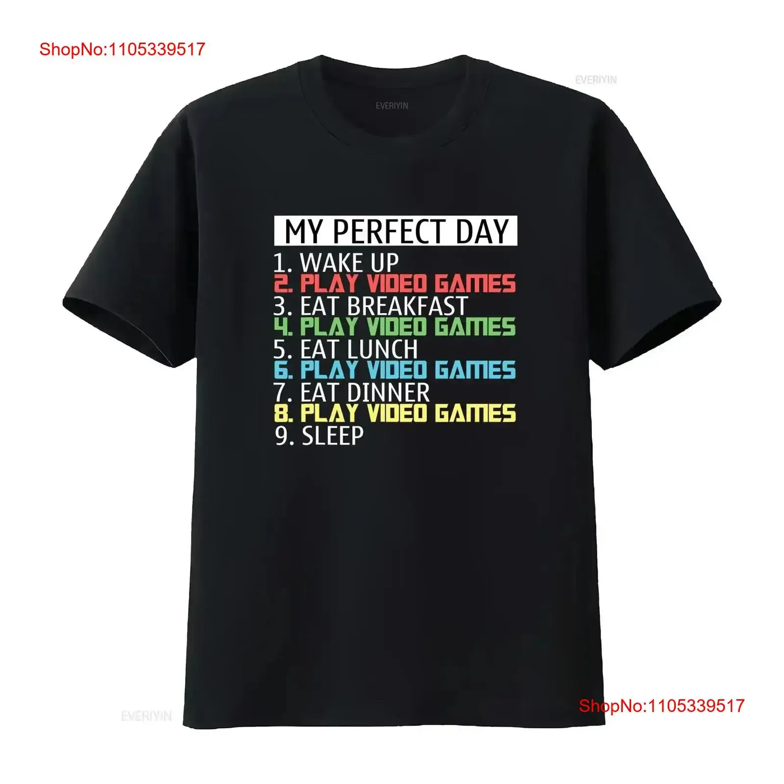 My Perfect Day T Shirt Funny Play Video Games Rude Kid's vintage Washed homme Stylish Soft Breathable fashion vintage Washed