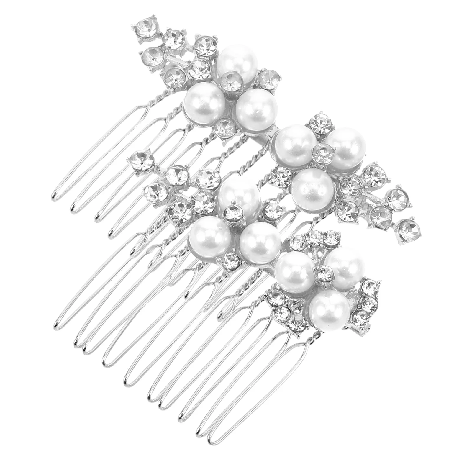 

2pcs Faux Pearl Floral Bridal Comb Side Comb Wedding Hairstyle Accessory Durable Metal Hair Jewelry For Brides Wedding Day
