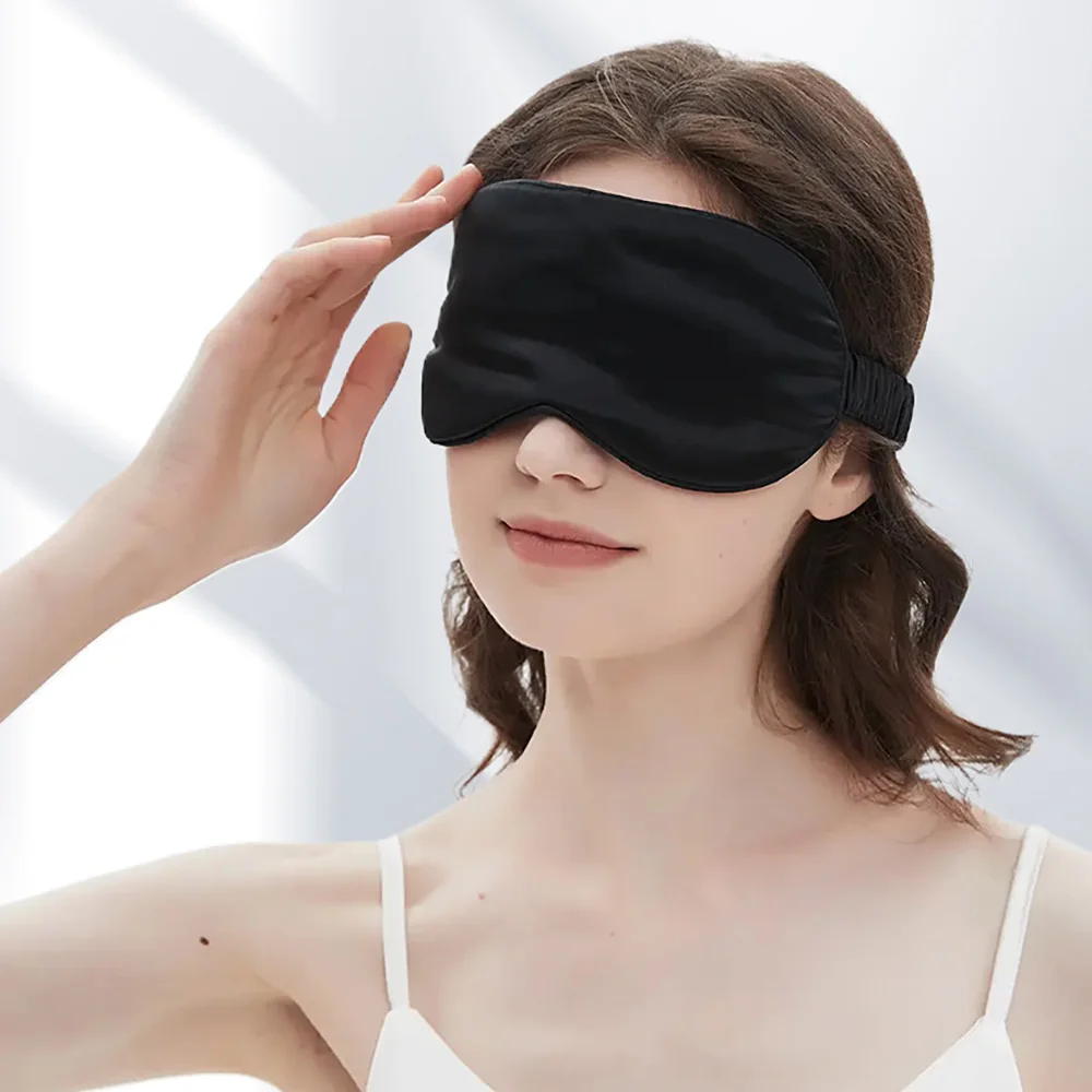 Schlafmaske aus 100 % Maulbeerseide für Männer und Frauen, Augenabdeckung, große Augenbinde für Total Blackout, Größe 20 x 8,5 cm – Detail 14