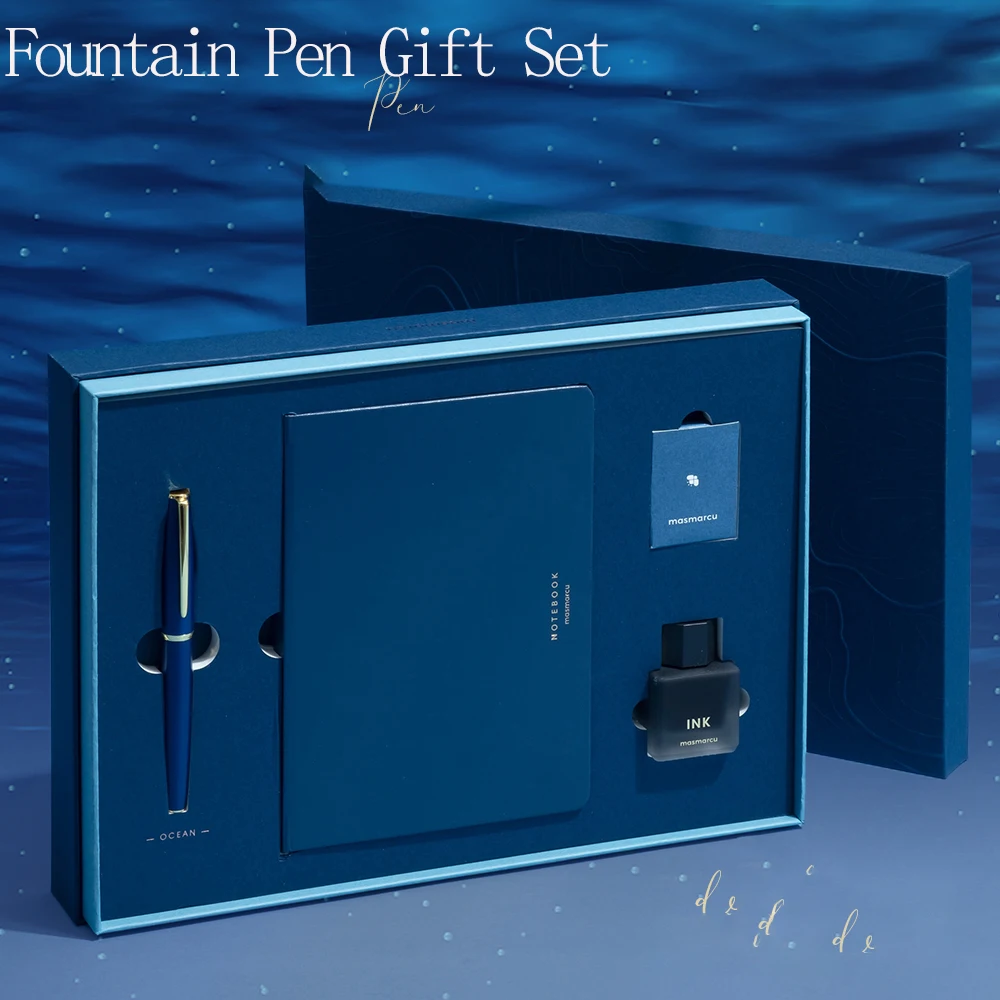 

M&G Fountain Pen Gift Set Premium Soft Leather Notebook, Fountain Pen, Ink Cartridge, Ink Set High-Quality Office & School Gift