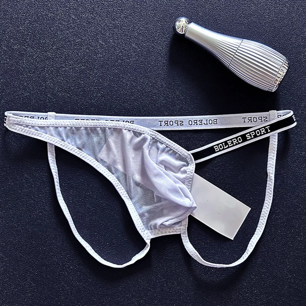 통기성과 편안한 착용을 위한 오픈 크로치가 있는 낮은 허리 탄성 남성 속옷 메쉬 끈 팬티 G 스트링 브리프